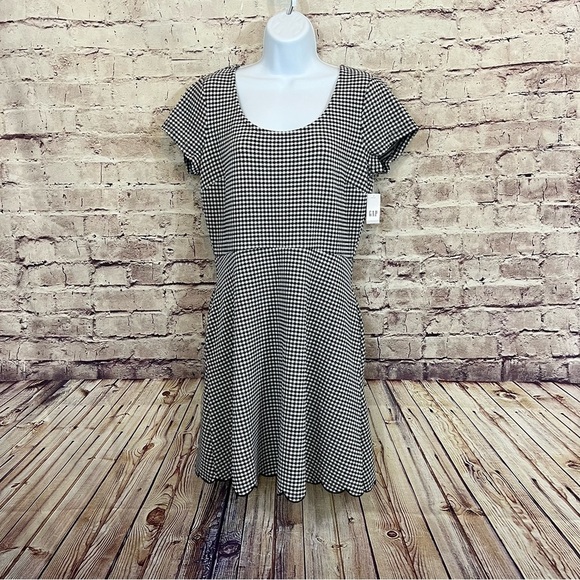 GAP Blue Gingham Print Short Sleeve Dress - Picture 1 of 10
